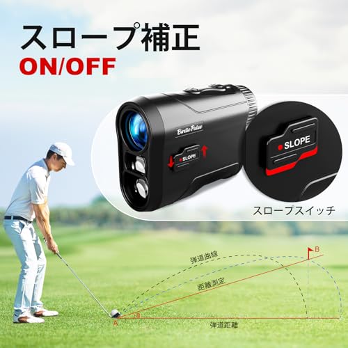 スロープ機能付ゴルフレーザー距離計、測定距離 1000 ヤード ゴルフ用レンジファインダー、6 倍拡大、フラグロック振動機能、充電式レンジファインダーの特徴・詳細 画像
