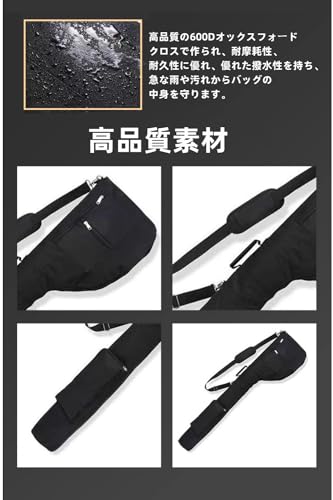 YFFSFDC ゴルフバッグ 練習用 クラブケース 超軽量 折りたたみ 大容量 最大7本収納可能 3つポケット付き 初心者 メンズ レディース ゴルフケース ブラックの特徴・詳細 画像