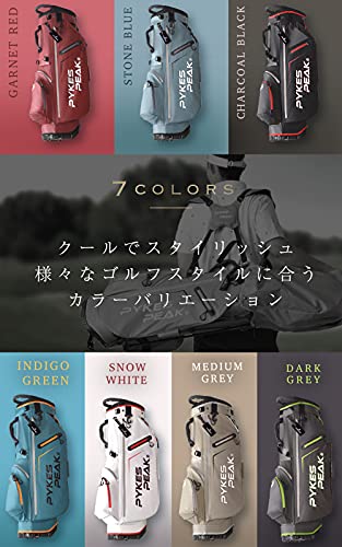 PYKES PEAK キャディーバッグ スタンド【軽量 2.4kg/ 5分割口枠/ 9.0 型/ 47インチ対応】ゴルフバッグ メンズ レディース パイクスピーク【COOL SERIES】STONE BLUEの特徴・詳細 画像