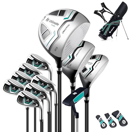 Goplus ゴルフクラブセット メンズ 初心者 11本セット キャディバッグ付き 右利き ゴルフセット クラブセット ゴルフクラブフルセット メンズクラブセット (グリーン系) 1