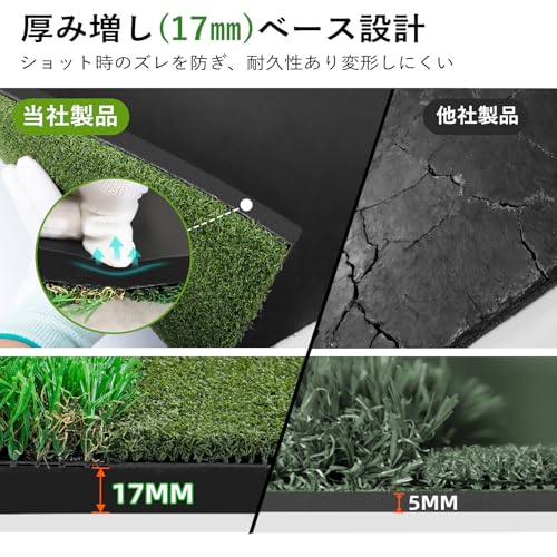 Roykaw ゴルフマット 大型 ゴルフ練習マット H型マット 白線付き 100×150cm 素振り ドライバー スイング フルショット対応 高弾性滑り止めEVA アプローチ練習 屋外 室内の特徴・詳細 画像