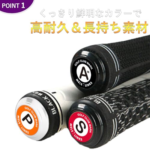 ゴルフ グリップエンド マーカー アイアン ゴルフマーカー ウェッジ グリップエンド ナンバー マーカー 防水 腐食 防止 20個1セット ABS樹脂 錆止め 錆防止 (ブラックホワイト)の特徴・詳細 画像