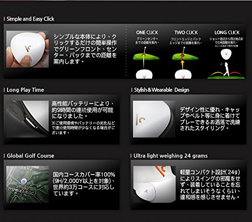 voice caddie(ボイスキャディ) VC300SE VC300SE 音声型 GPS ゴルフナビ 距離測定器 軽量 簡単 ホワイト 外部インターフェース : microUSB 外形寸法 : 45(W)×45(H)×12(D)mmの特徴・詳細 画像