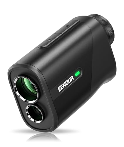 EENOUR ゴルフレーザー距離計 U800+ ミニ 3点間測定 最速0.04S測定 高透過レンズ 874yd対応 超小型 高低差測定ON/OFF ピンロック 競技対応 距離計測器 Mini 超軽量 128ｇ 6.5倍望遠 振動機能 水平測定 充電式 IP54 防塵防水 専用ケース付き(ブラック) 1