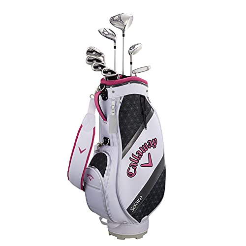 キャロウェイ (Callaway) クラブセット レディース SOLAIRE CHRY BLSM (8本セット, キャディバック, ヘッドカバー 付き) カーボンシャフト ピンクの外観・全体像 画像