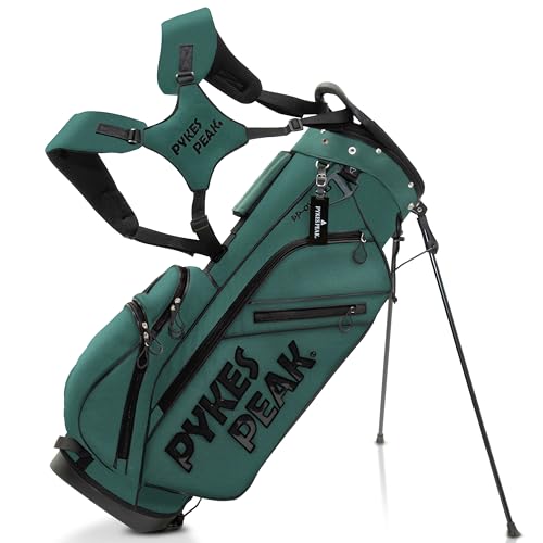 PYKES PEAK (パイクスピーク) キャディバッグ 軽量 ゴルフバッグ ゴルフ スタンド メンズ レディース 6分割 47インチまで入る フルセパレート 1