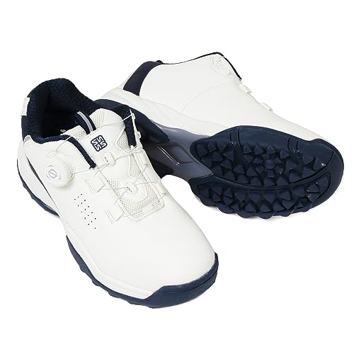 [フォーセンス] ダイヤルシューズ レディース ゴルフ スパイクレス スポーツシューズ トレッキングシューズ 登山靴 FOSN-011 WHITE/NAVY 24.5 cm 3Eの詳細・まとめ 画像