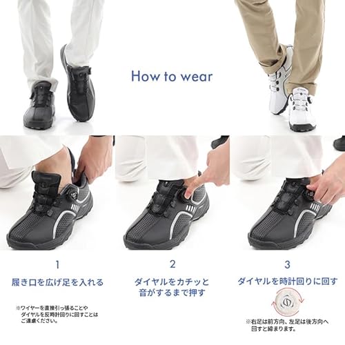 [フォーセンス] ダイヤルシューズ レディース ゴルフ スパイクレス スポーツシューズ トレッキングシューズ 登山靴 FOSN-011 WHITExTIDORI 23.5 cm 3Eの特徴・詳細 画像
