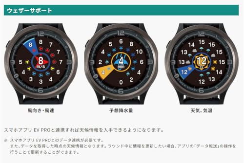 アサヒゴルフ GPSゴルフナビ EAGLE VISION ACE PRO EV-337 BK ウォッチタイプ ブラックの特徴・詳細 画像