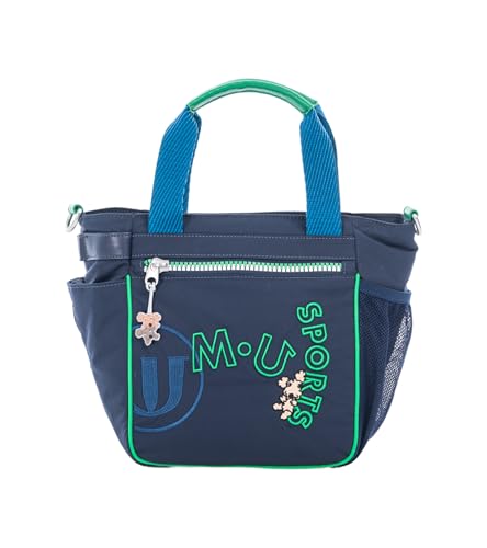 [MU Sports] ゴルフ レディース 【軽量撥水】 カジュアル カートポーチ 超軽量 多収納 撥水加工 レッド ベージュ ネイビー 703U2034！ラウンド中の小物をスマートに整理、驚きの軽さと機能美で最高のプレーを彩る大人可愛いカートバッグ！ (ネイビー) 1