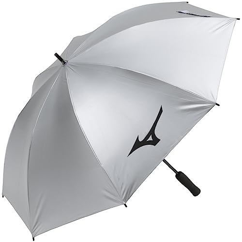 MIZUNO(ミズノ) 銀パラソル 軽量 ユニセックス 65cm×8本骨 約270g 晴雨兼用 UVカット率99.9%以上 ゴルフ アウトドア 収納袋付 シルバー 5LJY2321の外観・全体像 画像