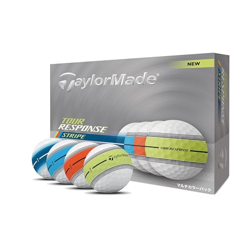 テーラーメイド(TAYLOR MADE) TMJ25 Tour Resp Stripe NEON Multi JPN dz ツアーレスポンス ストライプ ネオン マルチ ゴルフボール 1