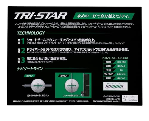 ダンロップ(DUNLOP) ゴルフボール スリクソン TRI-STAR6 2026年モデル 1ダース(12個入り) ロイヤルグリーンの詳細・まとめ 画像