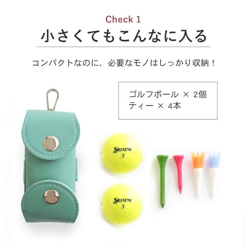 [ ピットライフ ] レザー ゴルフ ボール ケース (ブラウン/2個収納可能) ボールポーチ ボールホルダー ゴルフ用品の特徴・詳細 画像