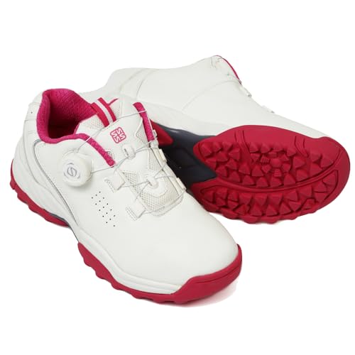 [フォーセンス] ダイヤルシューズ レディース ゴルフ スパイクレス スポーツシューズ トレッキングシューズ 登山靴 FOSN-011 WHITE/PINK 23.5 cm 3Eの詳細・まとめ 画像