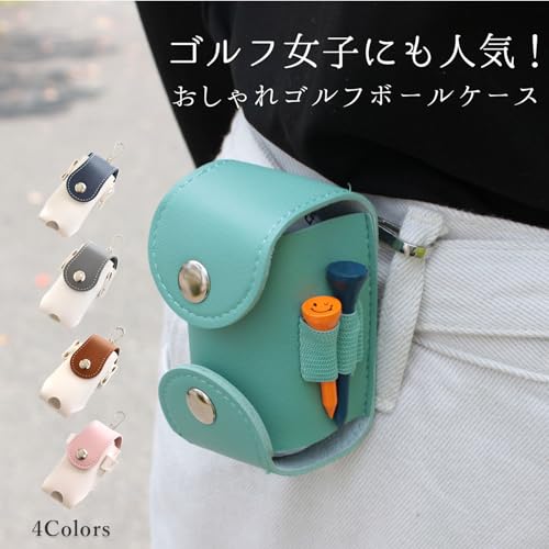 [ ピットライフ ] レザー ゴルフ ボール ケース (ブラウン/2個収納可能) ボールポーチ ボールホルダー ゴルフ用品の特徴・詳細 画像