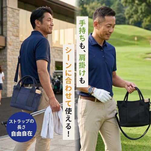 [Chicer] 【ユニセックス対応】 ゴルフ ラウンドバッグ メンズ カートバッグ 軽量 コンパクト 小物入れ ポーチ レディース (ブラック)の詳細・まとめ 画像
