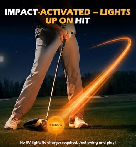 THIODOON 光るゴルフボール LED 暗闇で光る 夜間ゴルフ用 打撃発光 8分間連続点灯 ボール6個 蓄光ティー6個 収納袋付き 練習用 男女兼用の詳細・まとめ 画像