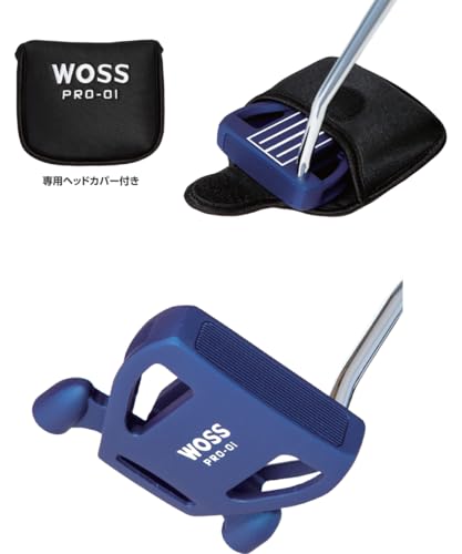 WOSS(ウォズ) GOLF PRO-01 パター スパイダー型 マレットパター マレットタイプ マレット型 ブラック ネイビー ウォズ (ネイビー, 34インチ)の特徴・詳細 画像