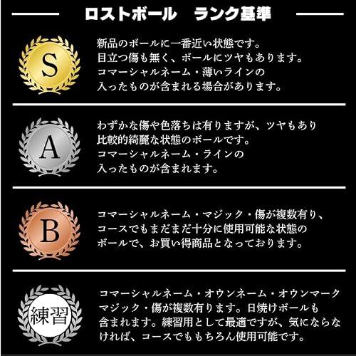 ロストボール Aランク中心 混合 30球 50球 セット ホワイト カラー ブランド混合 洗浄済み 練習用 ラウンド用 ゴルフボールの特徴・詳細 画像